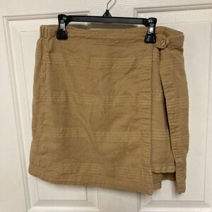 Free people tan wrap around skirt